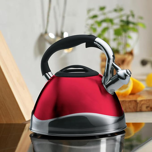 kela "Varus Kettle, Stainless Steel, Red, 3.0 Litre