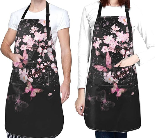 Apron with Pockets Aprons for Women Men Kitchen Chef Apron for Cooking Gardening Server Waitress Painting