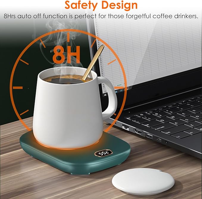 Electric Coffee Mug Warmer USB Wired Cup Warmer for Desk Wireless Milk Beverage Cup Heater Heating Plat with 3 Temperature Setting for Home Office (Pink)