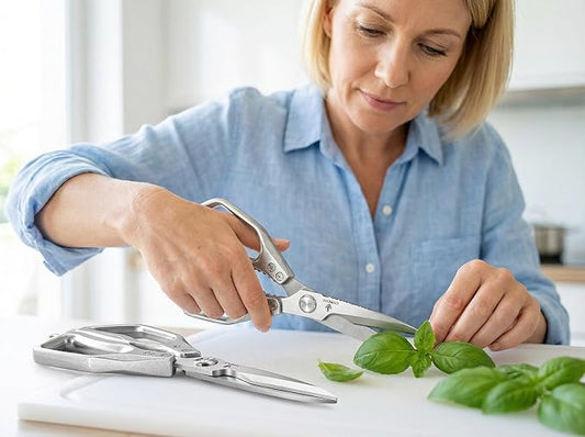Kitchen Scissors Set of 2, Heavy Duty Stainless Steel Kitchen Shears for Food Prep, Poultry & Meat Cutting, Dual Purpose Cooking Scissors with Comfortable Grip, Dishwasher Safe