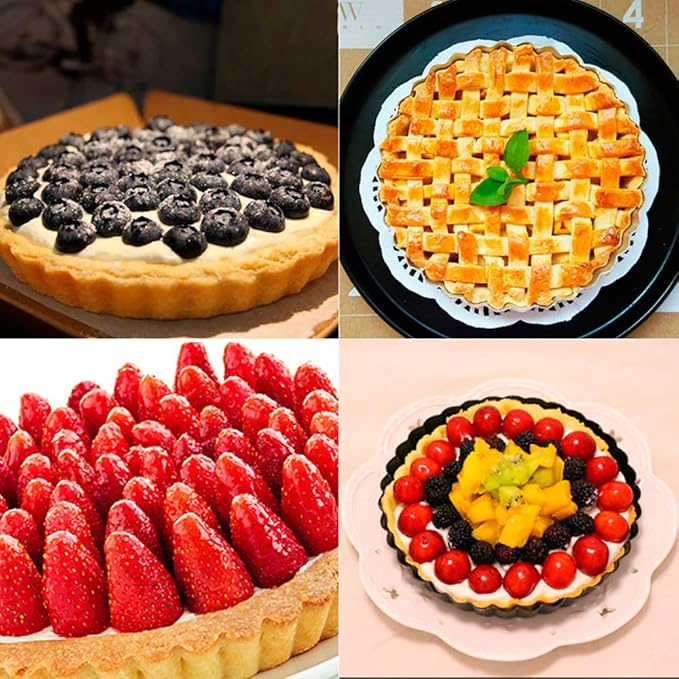 Gutsdoor Tart Pan 12 Inch with Removable Bottom Quiche Pan Nonstick Round Pie Pans for Baking Kitchen