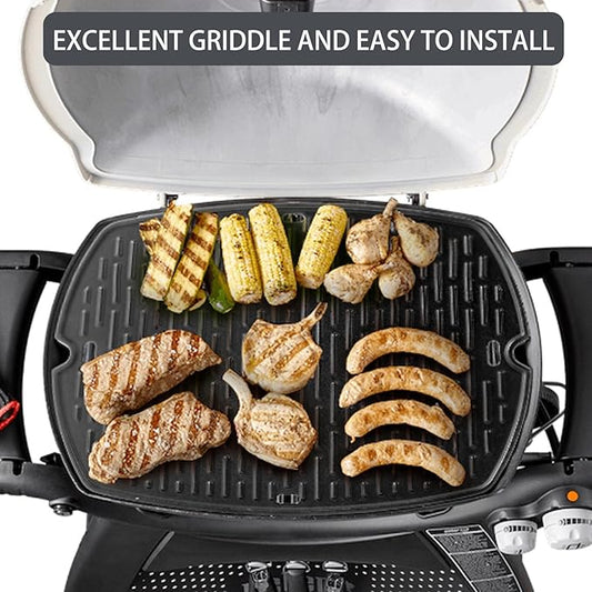 7646 Q3200 Griddle Full Size Grill Replacement Parts for Weber Q300 Q320 Q3000 Q3100 Flat Top Griddle Insert 6506 57060001 6559 586002 404341 Accessories Cast Iron Reversible Griddle Plate