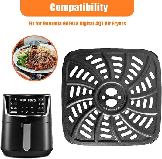 HQT 4QT Air Fryer Grill Pan for Gourmia GAF414 Digital Air Fryers, Upgraded Air Fryer Grill Crisper Plate Tray Rack Insert Grate Grid Shelf for 4QT Gourmia Air Fryer, Nonstick, Dishwasher Safe