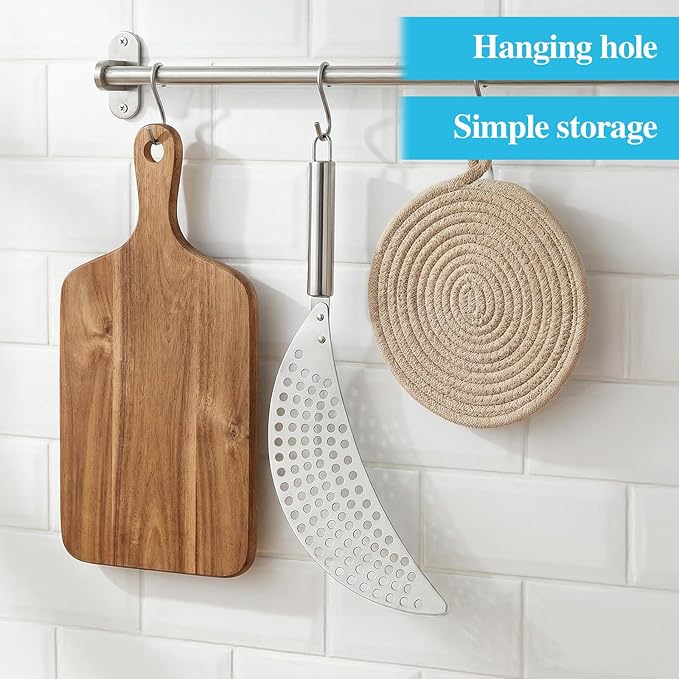 Pot Strainer with Handle,Stainless Steel Strainer for Pot,Pan Strainers for Universal Stovetop Drain Insert,Noodles, Fried Foods & Fruit, Fits Most Pots and Pans