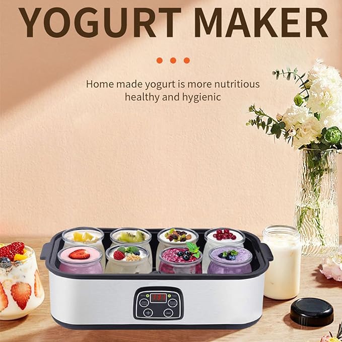 Yogurt Maker Machine - Multi-Function Home Appliance for Making Creamy Yogurt, Smoothies, Jam, Pudding & Ice Cream - Large Capacity DIY Dessert Maker with Easy Clean Design
