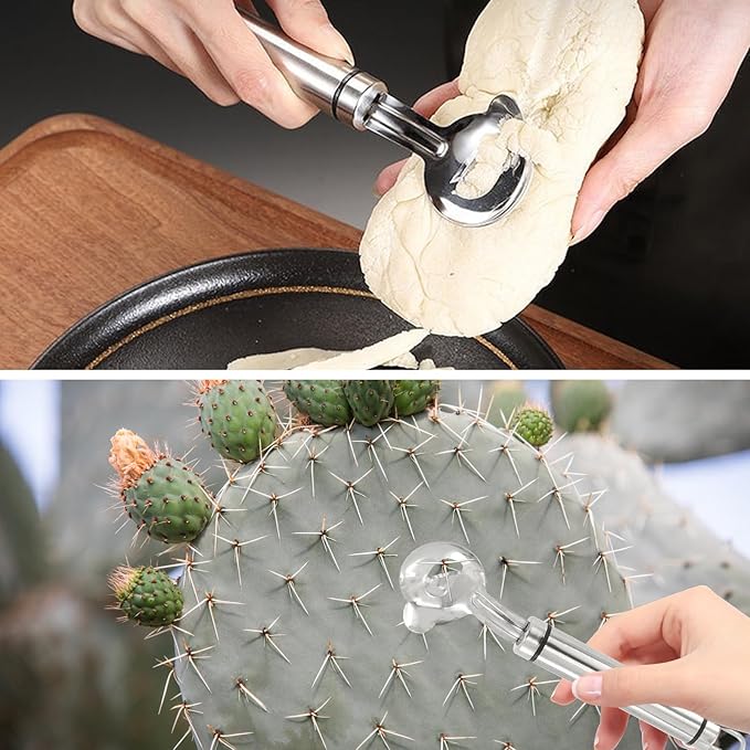 Cactus Peeler Tool 4 PCS, Multifunctional Cactus Peeling Knife Tool, Ergonomic Design, Easy to Clean, Suitable for Cooking Cactus Noodles in the Kitchen