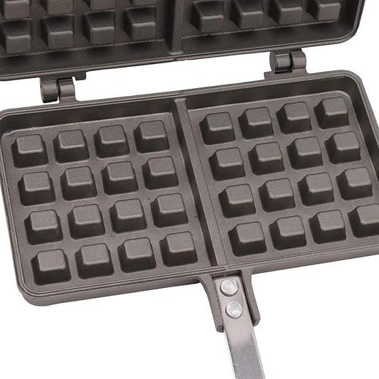 Aluminum Alloy Waffle Maker, Non - Stick Waffle Baking Pan with Flat Bottom and Ergonomic Handle for Stovetop Cooking, Waffle Making Tool for Kitchen Breakfast