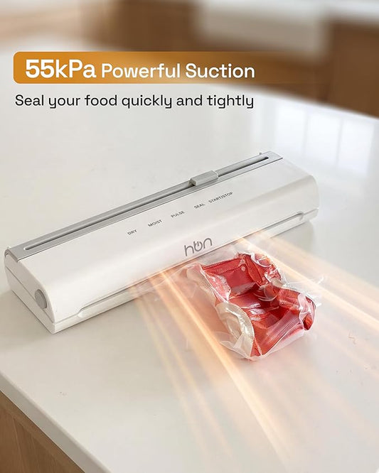 HBN Vacuum Sealer CP-UFK-2093 – Automatic Food Sealer, Dry & Moist Modes, Pulse Function, Compact Design, Efficient Vacuum Sealing for Home and Kitchen Use