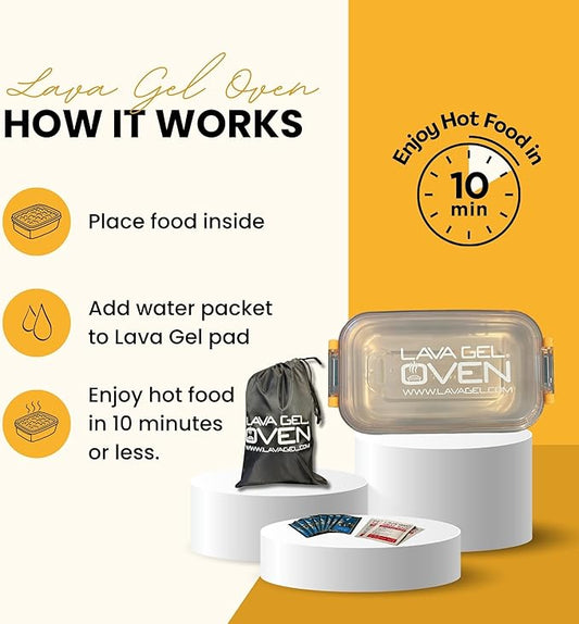 Oven – Flameless Self-Heating Lunch Box & Portable Food Warmer – No Fire or Plugs – Heats Cans, MREs & Meals in 10 Min – Perfect for Camping, Travel, Emergencies & Office