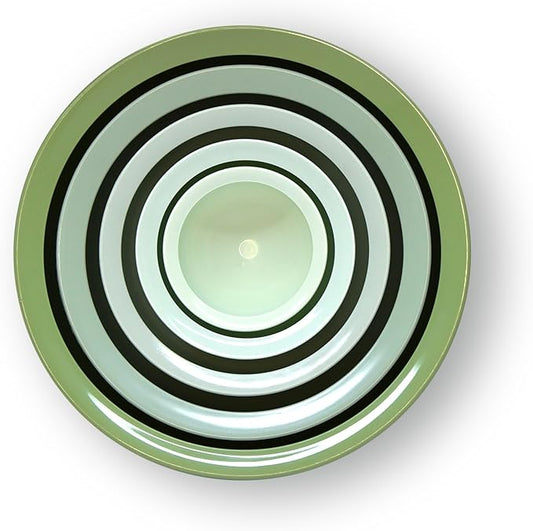 5-Piece Non-Spill Plastic Mixing Bowl Set - Reusable Nesting Kitchen Bowls with Concave Inner Lip and Non-Slip Base - Ideal for Baking, Prepping, Cooking and Serving - Sage Green