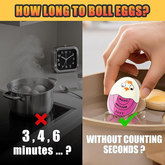 Egg Timer for Hard Boiled Eggs Soft Boiled Color Changing Indicator Tells When Eggs are Ready, Purple 2pcs