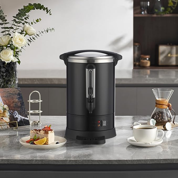 80 Cups Large Coffee Urn with Double Wall Insulation, 12L/3.2 Gallon Stainless Steel Commercial Electric Coffee Maker with Hot Drinks and Hot Water, for Weddings, Parties, Catering, and Buffets