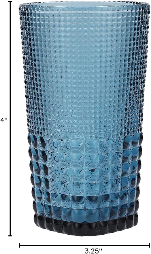 Fortessa Malcolm Double Old Fashioned Cocktail Glass 6 Pack, 11.5-Ounce, Cornflower Blue