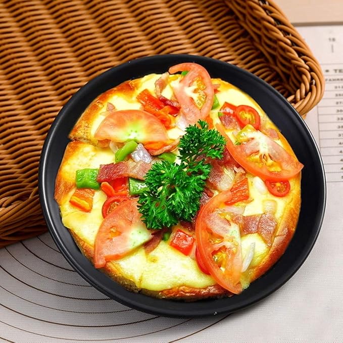 1Pcs 6 Inch Pizza Pan, Carbon Steel Non-Stick Deep Dish Baking Pan for Pizza, Pies, Cakes - Thickened Round Bakeware Sheet for Oven, Kitchen & Restaurant Use(6inch)