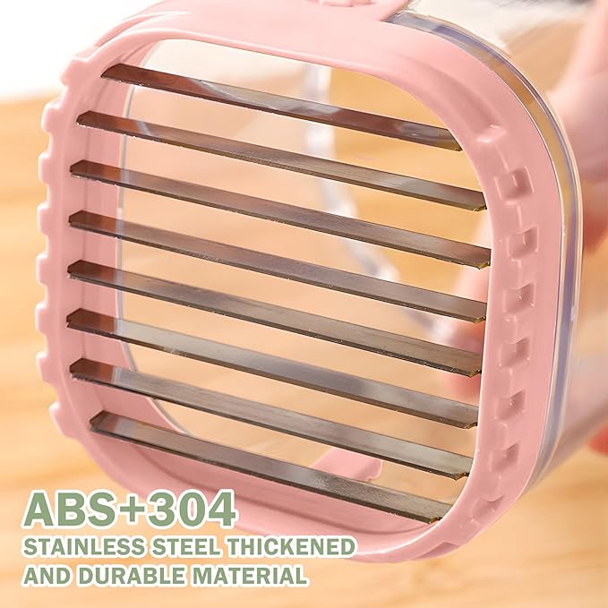 Fruit Slicer Cup-Detachable Fruit Cutter Slicer Stainless Steel Speed Egg Slicers Strawberry Slicer Cutter for Vegetable Cutting Kitchen Gadget (Pink)