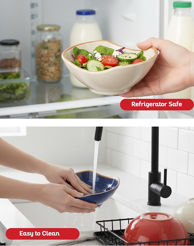 Boxiki Kitchen Ultra-Strong 6 Oz Melamine Dip Bowls Set, Small Bowl Soy Sauce Dish Set of 3, Condiment Server, Can be Used for Dessert, Ketchup, Vinegar, BBQ and Party Dinner