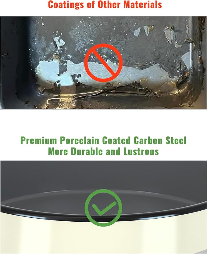 MCCSI Roasting Pans Set Round Baking Dish 4-Pack 9/10/12/14 Inch Enamel Non-Stick Large Bakeware for Cake Pizza Turkey Roaster, Oven & Dishwasher Safe Christmas Gift for Ladies Cookware