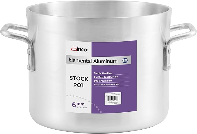 Winco 6.0mm Aluminum Stock Pot, 100-Quart