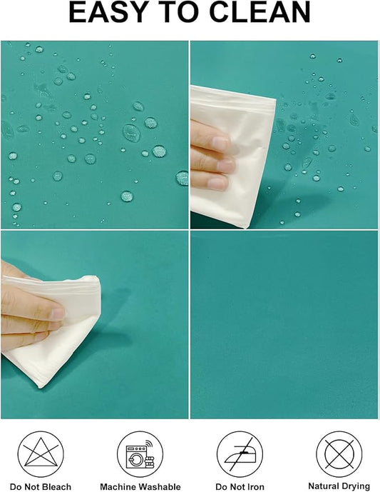 Fokitut 2 Pack Waterproof Round Tablecloth, 120 Inch, Stain Resistant and Wrinkle Polyester Table Cloth, Fabric Table Cover for Kitchen Dining, Wedding, Party, Holiday Dinner-Turquoise