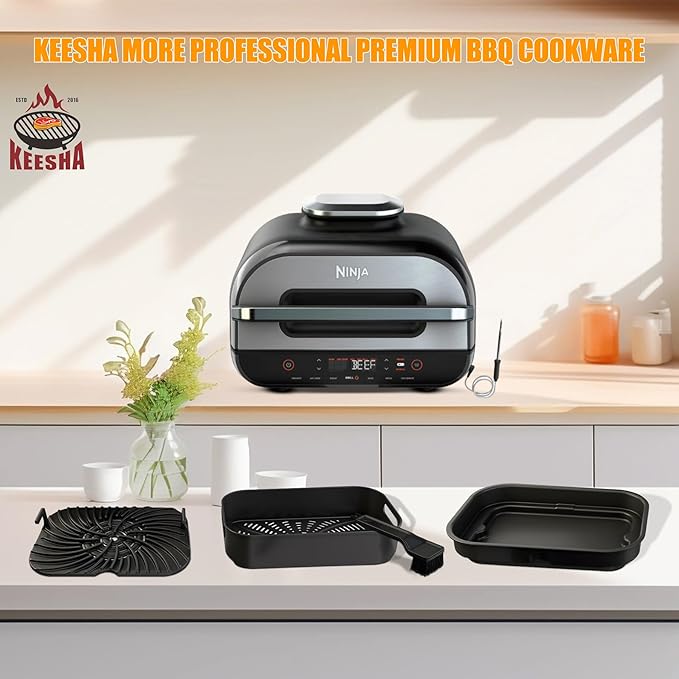 Foodi FG551 Non-stick Combo Crisper Basket Parts for Ninja Foodi FG551, DG651 and DG551 Smart XL Indoor Grill Accessories with 100pcs Disposable Air Fryer Food Basket Parchment Paper Liners