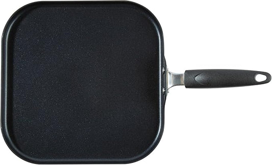 Restaurantware-Met Lux 11.3 Inch Square Griddles With Stay-Cool Handle, 10 No-Stick Flat Top Grills - Compatible With Gas And Electric, Durable, Aluminum Griddle Pans, Even-Heating, For Cooking Eggs