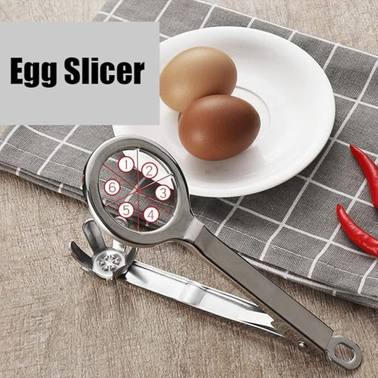 Egg Slicer Wedger Egg Cutter Hard Boiled Eggs Divider Stainless Steel Fruit Slicer 6-Equal Multifunctional Egg Cutter Strawberry Slicer Dishwasher
