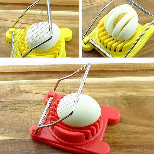 Egg Slicer, Egg Splitter, Fancy Egg Cutter Tool, Kitchen Egg Slicer for Hard Boiled Eggs Tool (Color : Yellow)