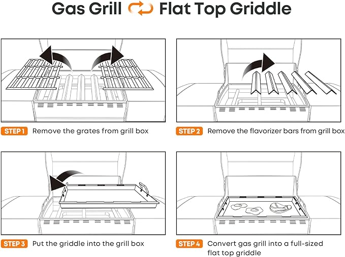Stanbroil Full Size Griddle Insert for Weber Spirit 200 Series Gas Grill, Stainless Steel Flat Top Griddle for Weber Spirit I & II S-210 E-210 E-215 E-220