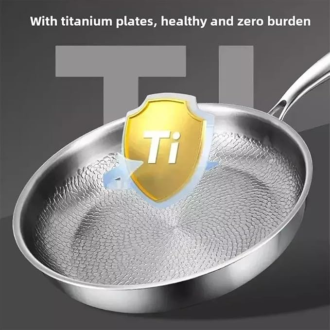 2026 new Titanium Hammered Pan Pro with Lid, titanium pans for cooking -Durable Scratch-Resistant Non Stick Titanium Nutri Pan for Cooking (8in)