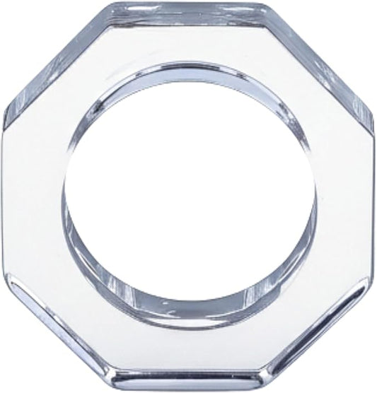 ALPHA Living HOME Acrylic Napkin Rings Set of 12 - Crystal Decorative Serviette Holders Ideal Décor for Weddings, Family Gatherings, Formal Dinners, Banquets & Everyday Dining (Transparent)