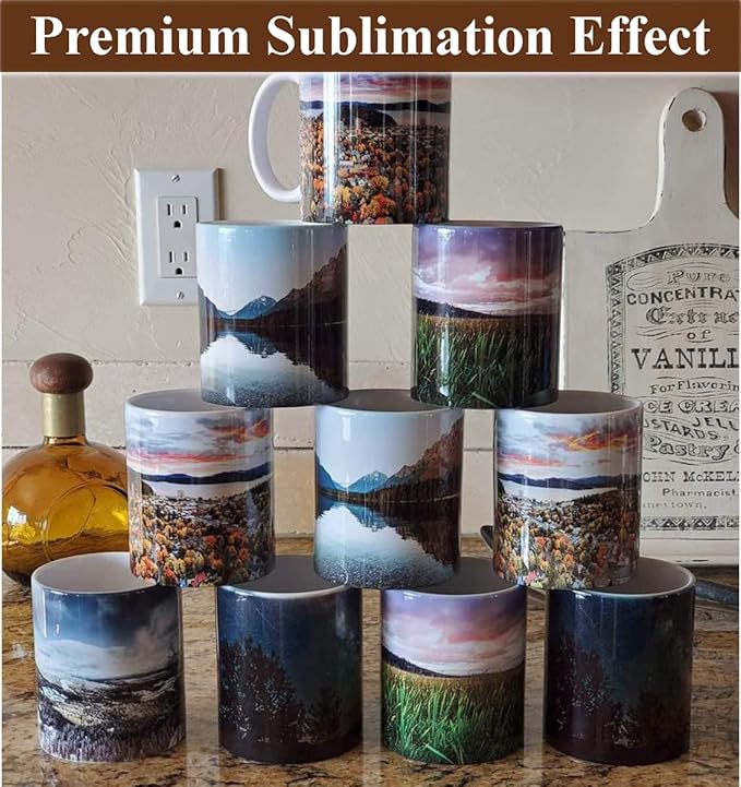 Sublimation Coffee mugs, 15 oz White Coffee Mugs Tazas Para Sublimacion Cups With Box for Coffee, Soup, Tea, Milk, Latte, Hot Cocoa Set of 12