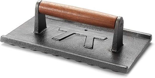 Outset Cast Iron, 5 x 9 x 2.75 inches, Rectangular Grill Press