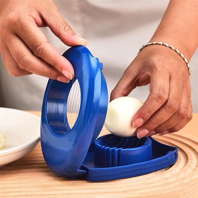 Egg Slicer, Kitchen Multi-Purpose Egg Cutter Tool, Skin Egg Slicer Petal Splitter, Plastic Egg Slicer for Hard Boiled Eggs (Color : Purple)