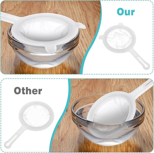 Ultra Fine Nylon Mesh Strainer, 80 Mesh Food Filter Sieve Colander with Plastic Handle for Kitchen Yogurt Juice Milk Honey