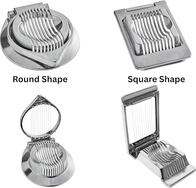 Aluminum Egg Slicer Cutter Kitchen Tool with Stainless Steel Wire Dishwasher Safe (Square)