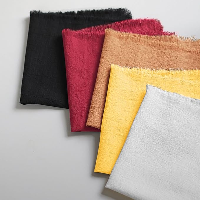 Handmade Cloth Napkins 100% Cotton Napkins with Fringe,Delicate Handmade Cloth Napkins for Dinners, Parties, Weddings and More,(18 x 18 Inch Set of 12) - Yellow