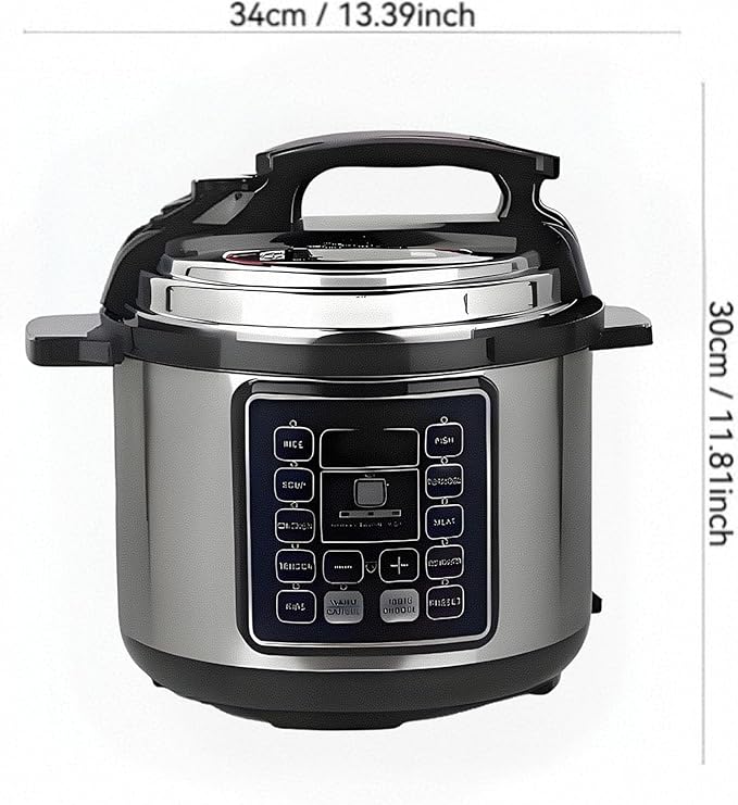 KabFbit 10 In 1 Electric Pressure Cooker, 5 Quart Stainless Steel Multi-Function Electric Cooker, Slow Cooker With 24-Hour Reservation Function, Suitable For Meat, Cake, Congee, Rice, etc., Black