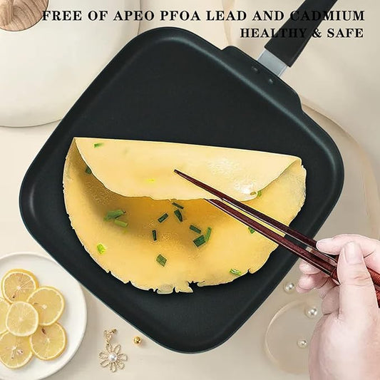LECOOKING 10 Inch Square Griddle Pan, Nonstick Grill Pan for Cooking Eggs, Omelettes, and More, Griddle Cookware, PFOA Free