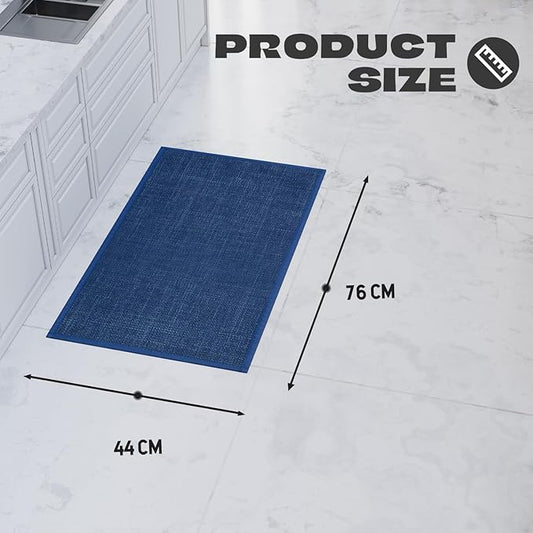 Kitchen Rug, Rubber Non Slip Kitchen Rugs Washable, Absorbent Runner Mat for Floor, Machine Washable Standing Mats for in Front of Sink, Door, Laundry, Entryway (Navy Blue, 30" × 17.3")