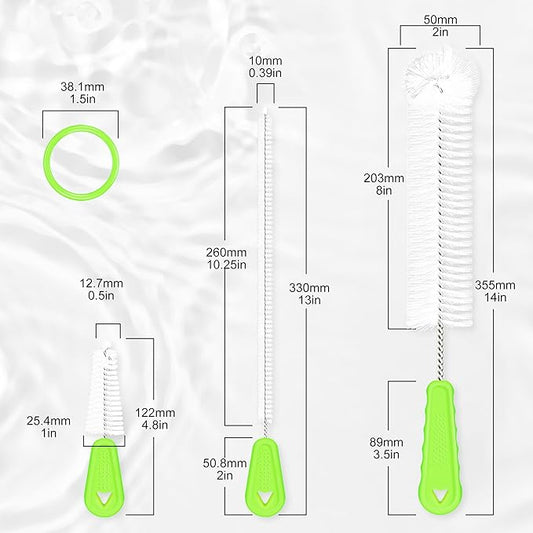 Bottle Brush Cleaner Set of 3, 14 in Long Handle Water Bottle & Straw Cleaner Brushes for Washing Tumblers, Baby Bottles, Cup Lid Cleaning Brush
