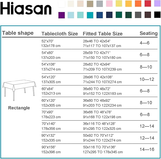 Hiasan Light Gray Rectangle Tablecloth - Waterproof Spillproof and Wrinkle Resistant Washable Polyester Table Cloth for Dining Party, 60 x 84 inch