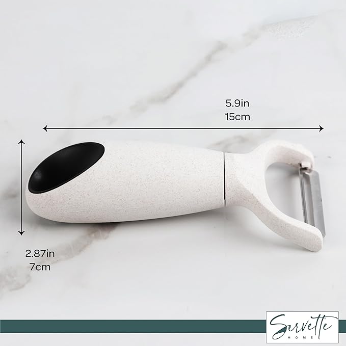Fruit and Vegetable Peelers with Stainless Steel or Ceramic Blades, Wheat Straw Handles (Stainless Steel)