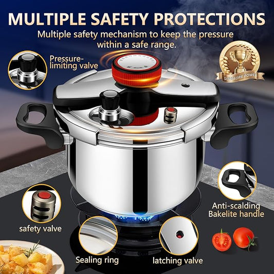 Pressure Cooker Small Stainless Steel 4.22 Quart, Olla De Presion, Stainless Steel Mini Pressure Cooker, Compatible with Induction and Gas Stovetops, Para Cocinar Panela De Pressao