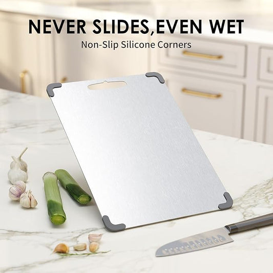 Premium Pure Cut Titanium Cutting Board – Dual‑Sided, Non‑Toxic, Non‑Slip & Dishwasher Safe – Ideal Titanium Cutting Boards for Kitchen