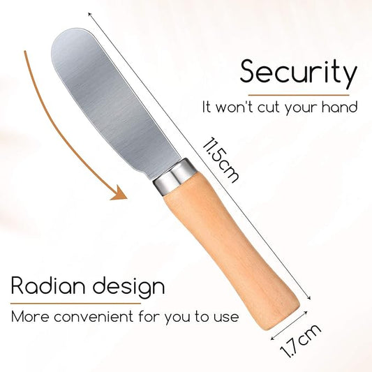 Patelai 15 Pieces Mini Butter Spreader Knife Bulk 4. 5 Inch Wide Blade Stainless Steel Knife with Wood Handle Multipurpose Cheese Butter Spreader Knives for Kitchen Birthday Wedding Christmas