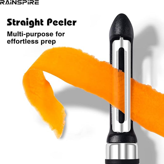 Rainspire 3-Piece Peeler Set, Premium Swivel Vegetable Peeler, Kitchen Gadgets Apple Peeler Potato Peeler Veggie Peeler Fruit Peeler, Dishwasher Safe Kitchen Accessories, Black