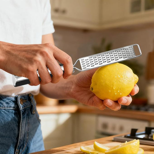 Lemon Zester and Citrus Grater, Reusable Metal Cheese Grater, Ergonomic Design
