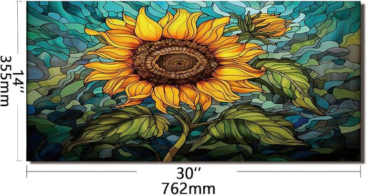 Evgosm tempered glass backsplash, sunflower Splashback, Glass Backsplash, Used for Kitchen Wall Protection and Decoration, Easy to Install and Clean. (30x14'')