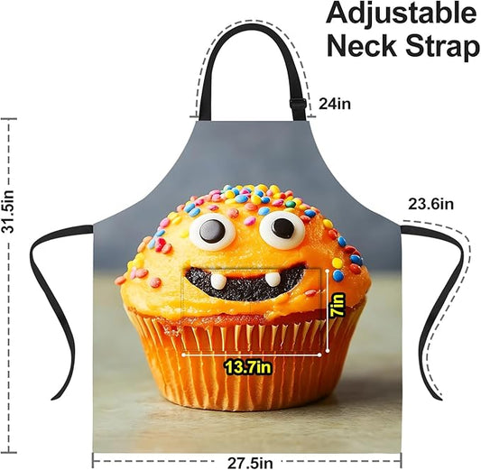 Funny Cat Apron with 2 Pockets Waterproof for Men Women Kitchen Garden Decor
