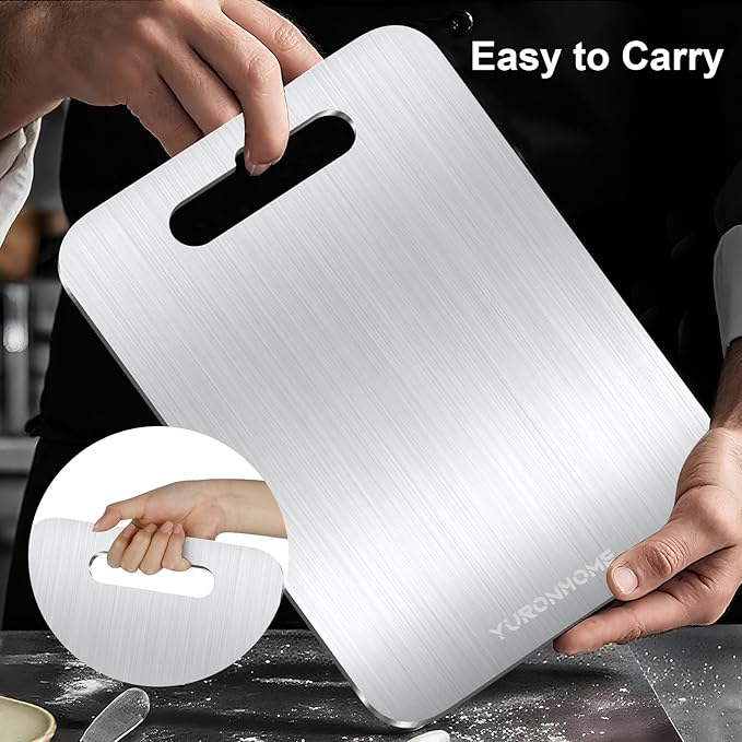 Titanium Cutting Boards, Cutting Boards for Kitchen, Double-Sided Food-Grade, No toxic, New Upgrade, Hygiene Durable Dishwasher Safe Chopping Board for Meats, Fruits, Vegetables (12x9in)